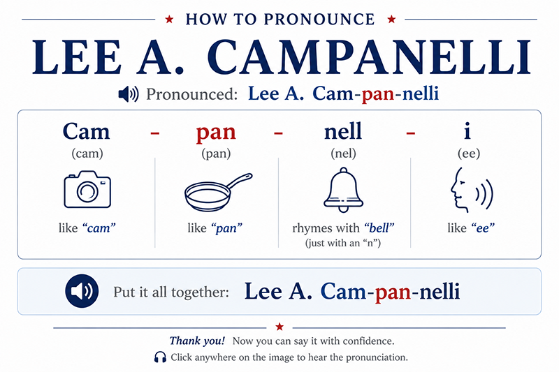 How to pronounce Lee A. Campanelli